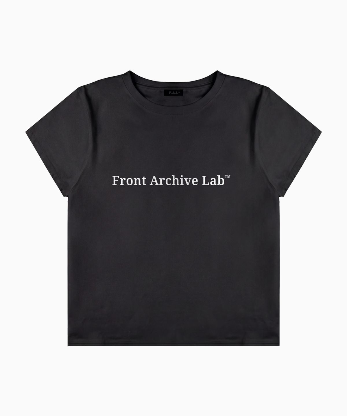 프론트아카이브랩(FRONT ARCHIVE LAB) SERIF 우먼 크롭 반팔 티셔츠 [블랙]