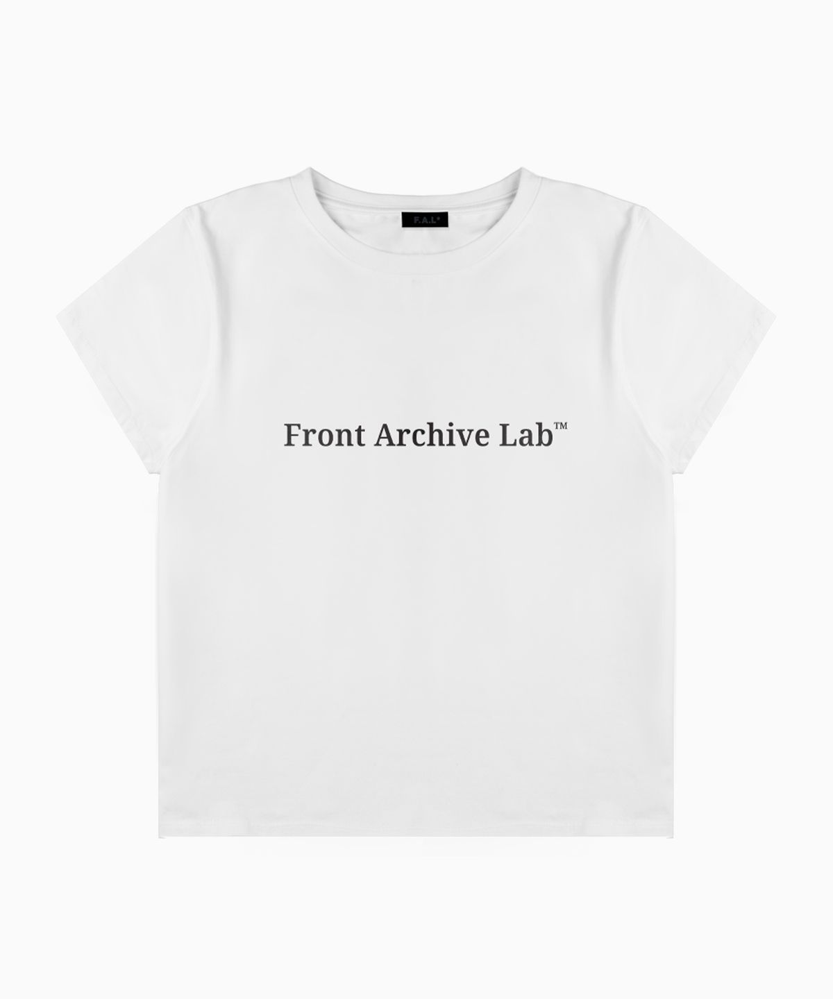 프론트아카이브랩(FRONT ARCHIVE LAB) SERIF 우먼 크롭 반팔 티셔츠 [화이트]