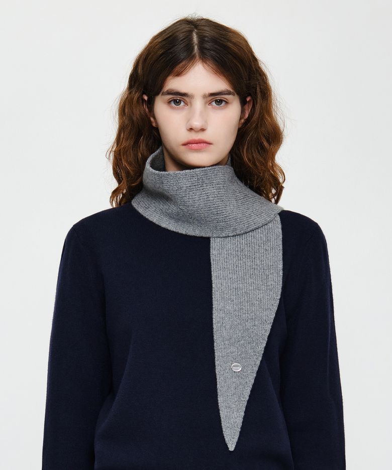 KNIT MINI SCARF melange gray