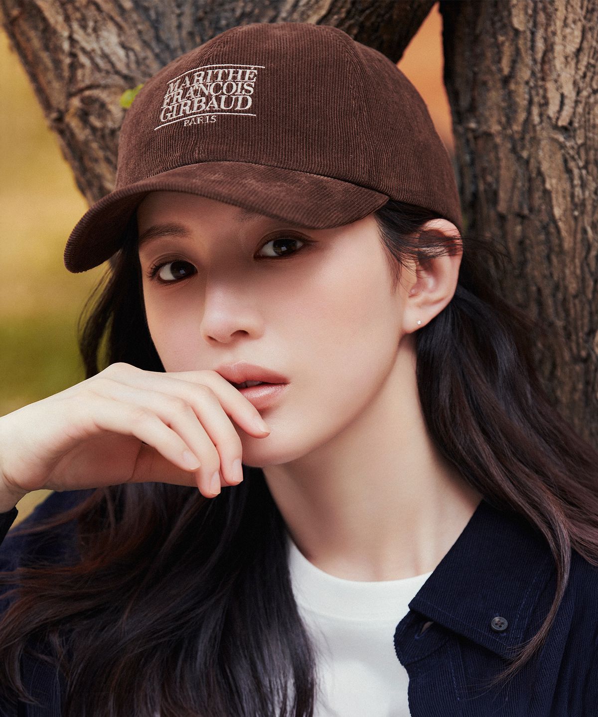 마리떼 프랑소와 저버(MARITHÉ + FRANҪOIS GIRBAUD) CORDUROY SMALL CLASSIC LOGO CAP brown