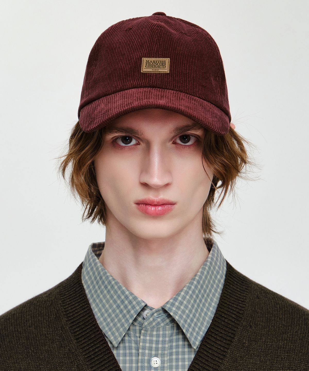 마리떼 프랑소와 저버(MARITHÉ + FRANҪOIS GIRBAUD) CORDUROY MICRO CLASSIC LOGO PATCH COVERED CAP red