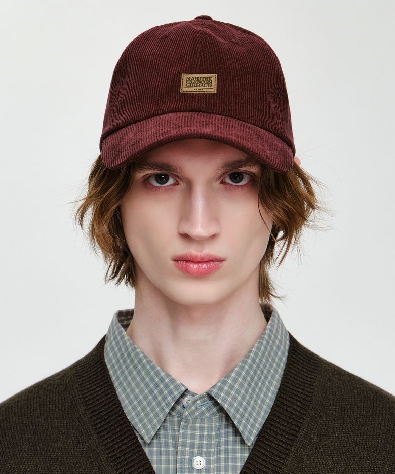 CORDUROY MICRO CLASSIC LOGO PATCH COVERED CAP red