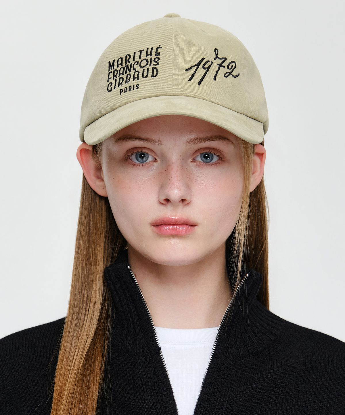 마리떼 프랑소와 저버(MARITHÉ + FRANҪOIS GIRBAUD) 1972 LOGO BRUSHED CAP beige