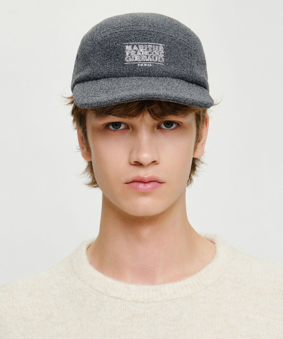 마리떼 프랑소와 저버(MARITHÉ + FRANҪOIS GIRBAUD) OUTLINE CLASSIC LOGO FLEECE CAMP CAP gray