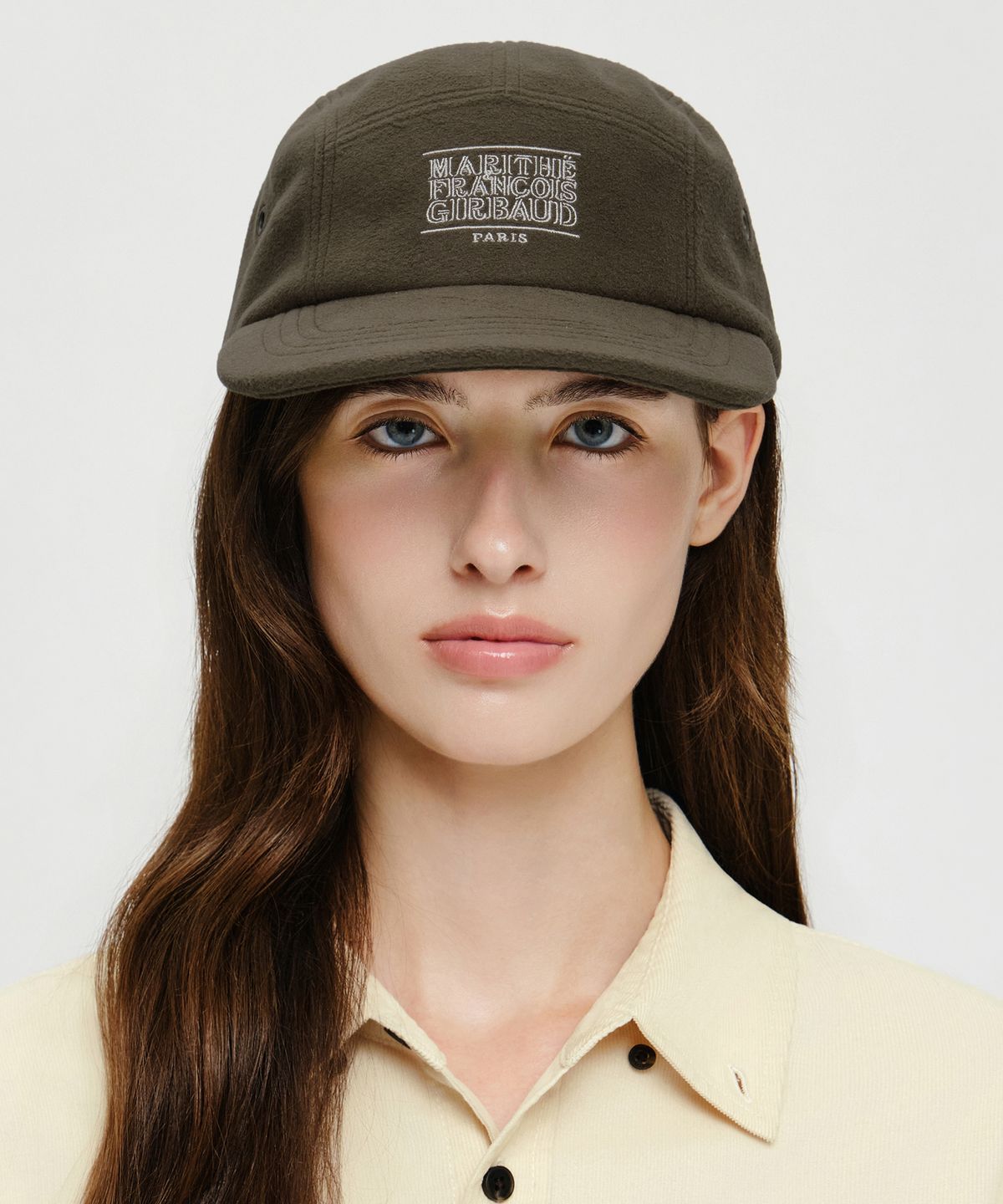 마리떼 프랑소와 저버(MARITHÉ + FRANҪOIS GIRBAUD) OUTLINE CLASSIC LOGO FLEECE CAMP CAP brown