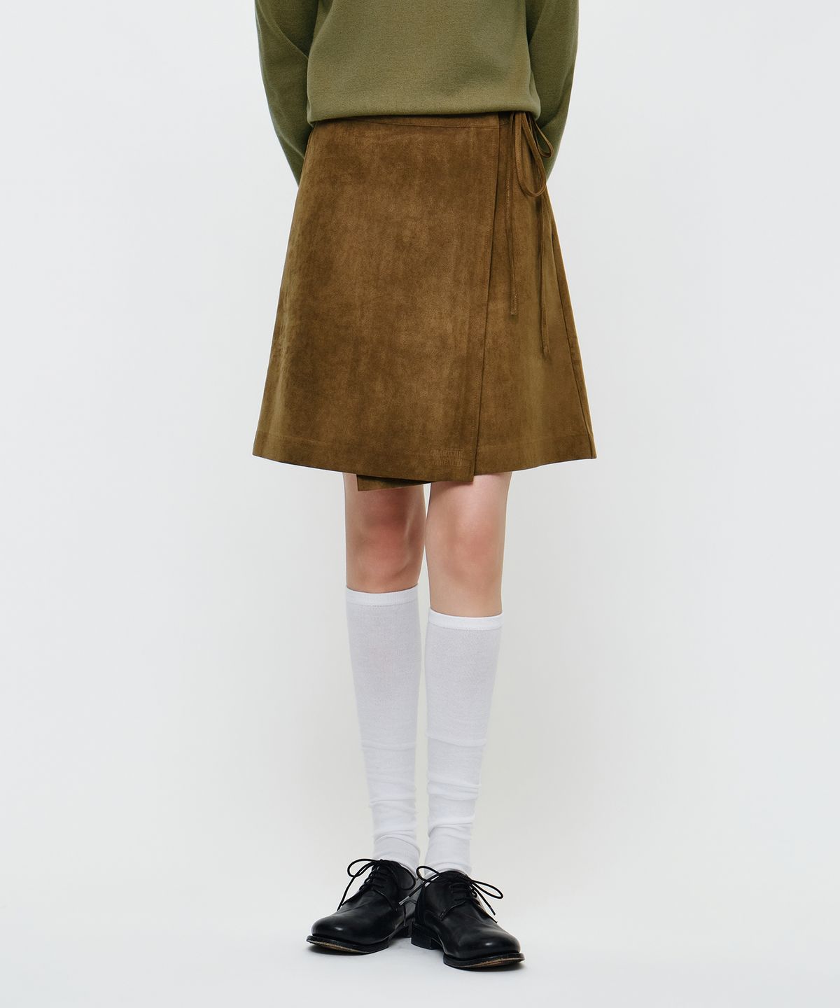 마리떼 프랑소와 저버(MARITHÉ + FRANҪOIS GIRBAUD) W SUEDE WRAP SKIRT camel