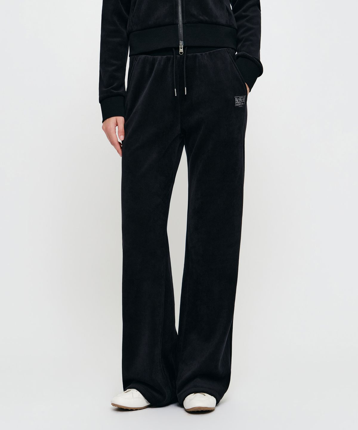 마리떼 프랑소와 저버(MARITHÉ + FRANҪOIS GIRBAUD) W SLIM FIT VELOUR PANTS black