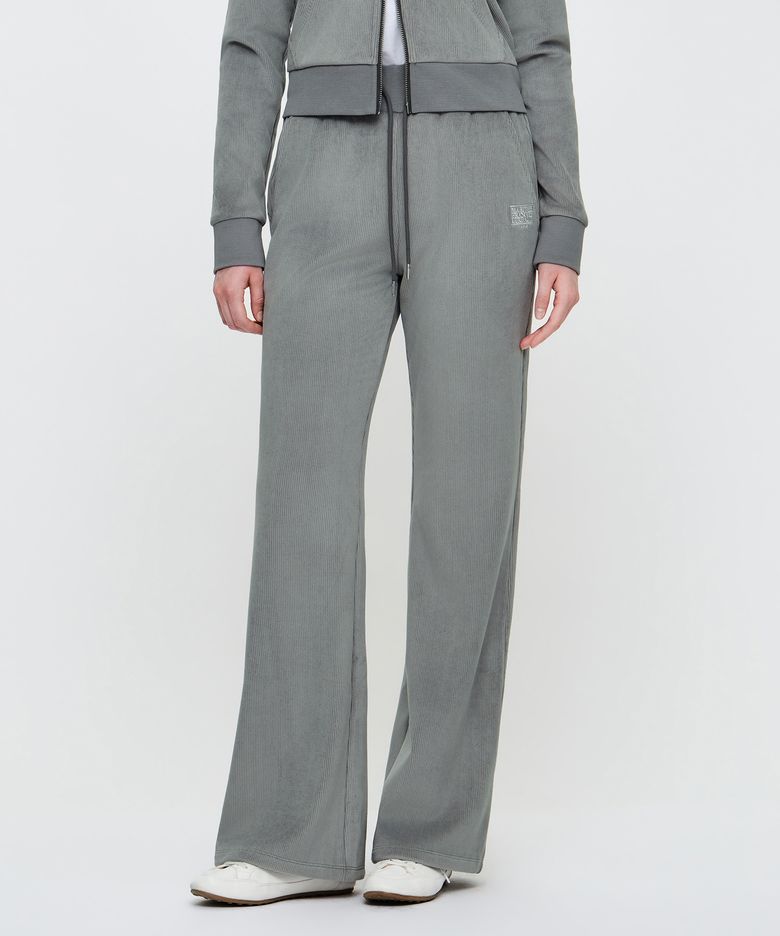 W SLIM FIT VELOUR PANTS gray