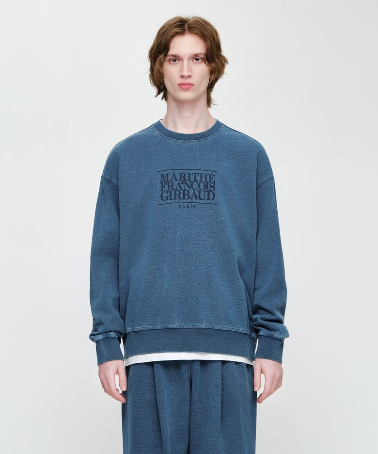 CRACK CLASSIC LOGO DYEING OVERSIZED SWEATSHIRT blue