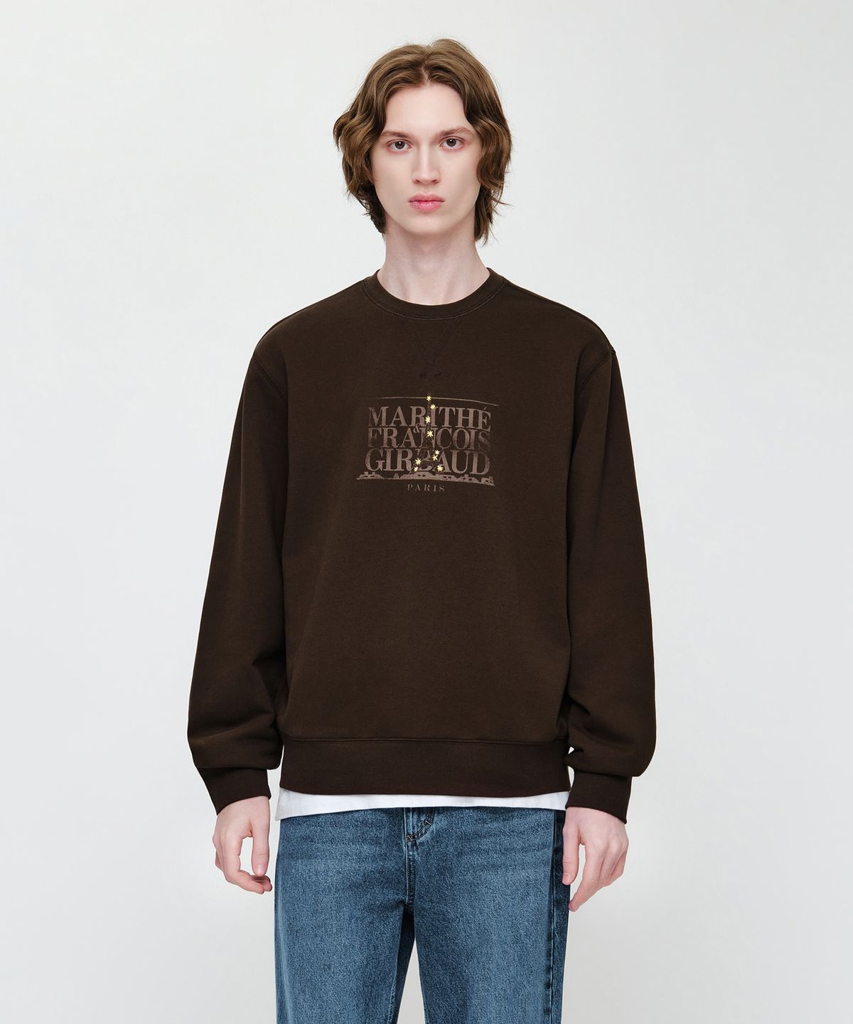 마리떼 프랑소와 저버(MARITHÉ + FRANҪOIS GIRBAUD) EIFFEL CLASSIC LOGO SWEATSHIRT brown
