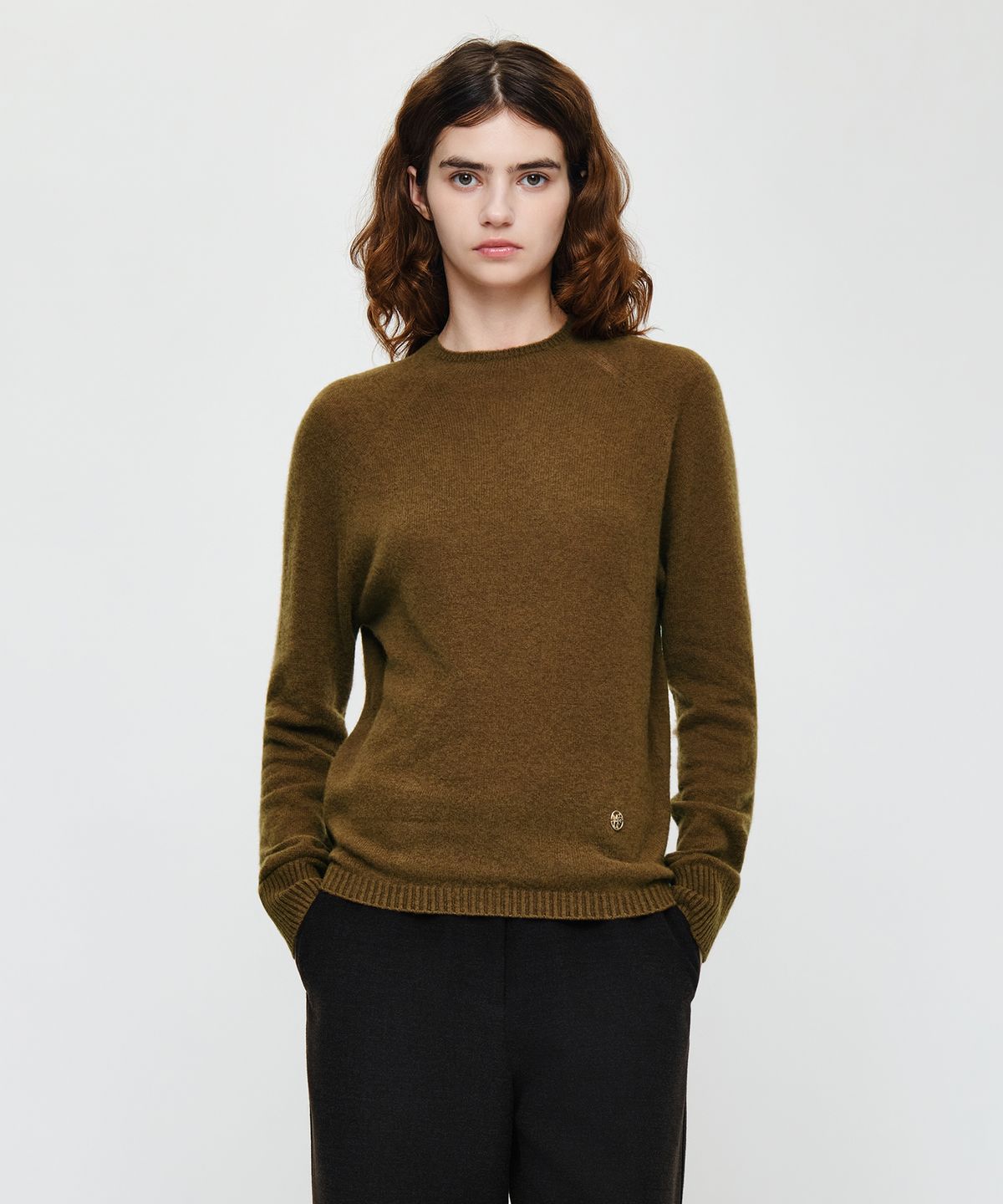 마리떼 프랑소와 저버(MARITHÉ + FRANҪOIS GIRBAUD) W PREMIUM MERINO WOOL HALF NECK KNIT brown
