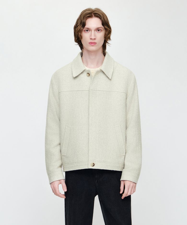 COLLAR TWEED JACKET cream