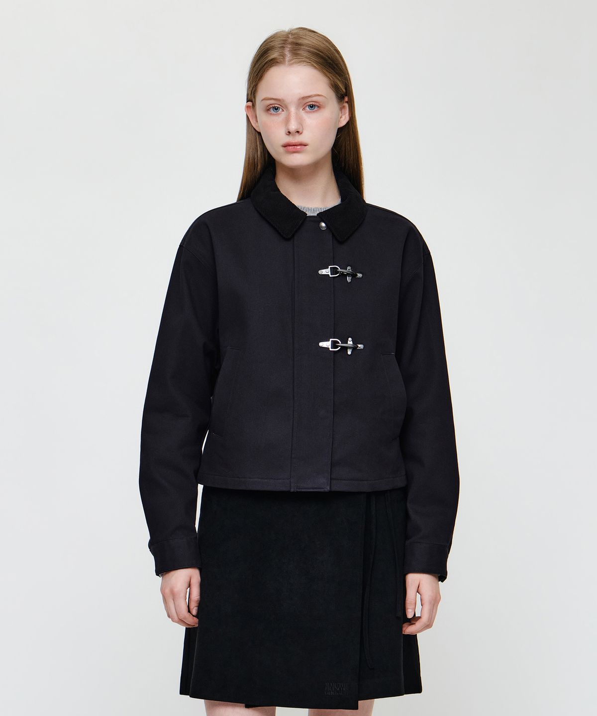 마리떼 프랑소와 저버(MARITHÉ + FRANҪOIS GIRBAUD) W COTTON CROP WORK JACKET dark navy