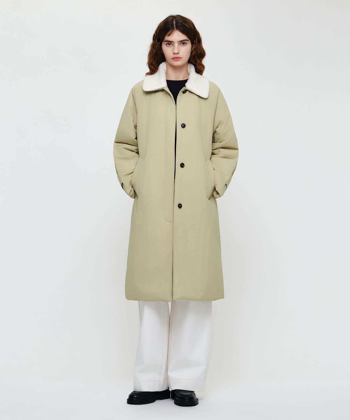 마리떼 프랑소와 저버(MARITHÉ + FRANҪOIS GIRBAUD) W WAIST BELT LONG PADDED JACKET beige