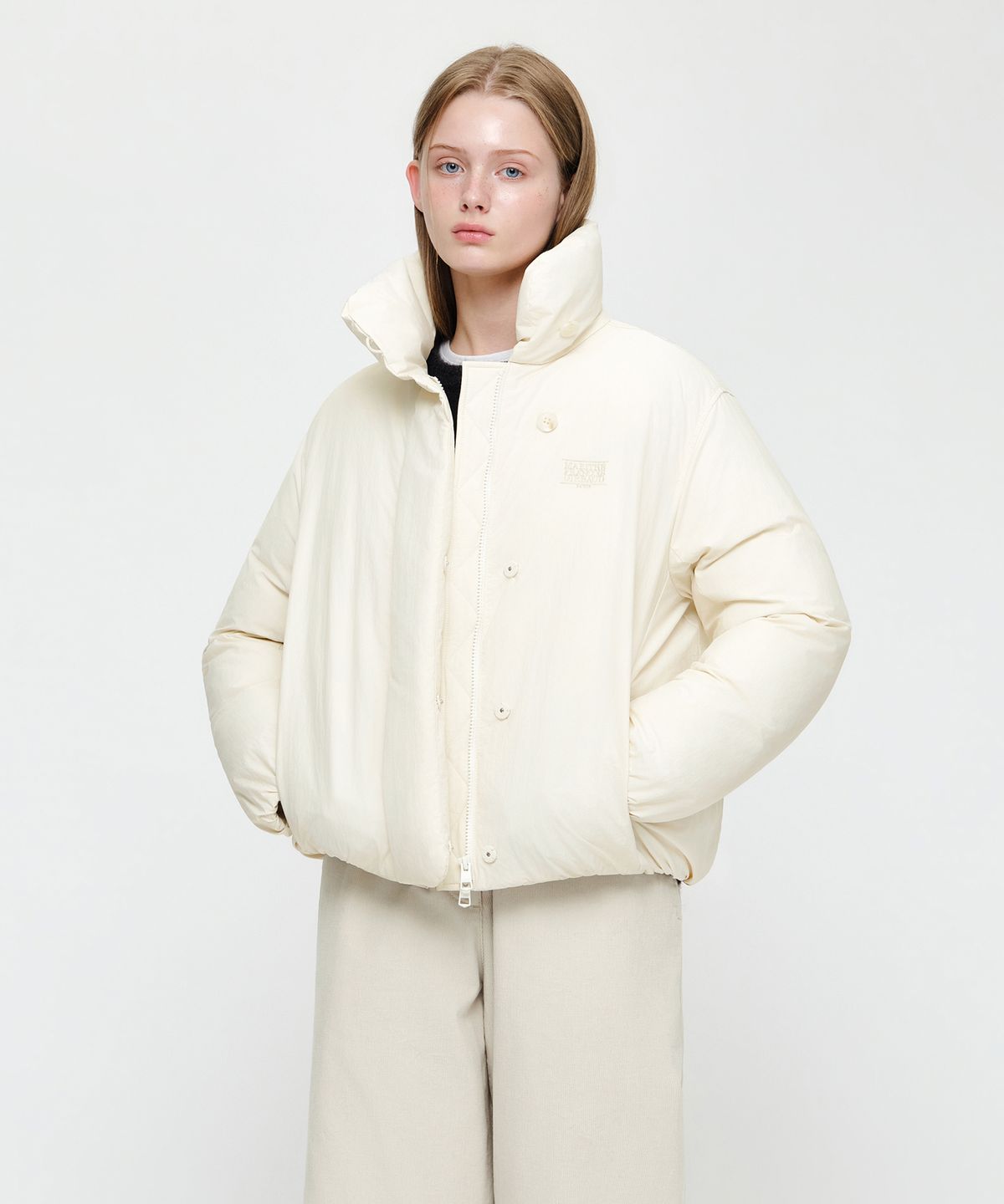 마리떼 프랑소와 저버(MARITHÉ + FRANҪOIS GIRBAUD) W HIGH NECK PADDED JACKET ivory