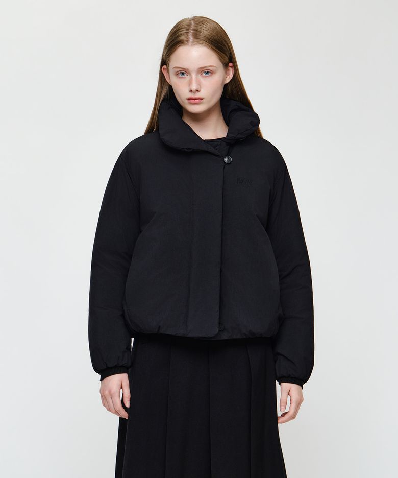 W HIGH NECK PADDED JACKET black