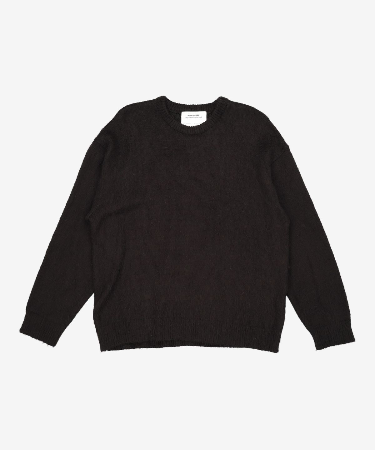 노매뉴얼(NOMANUAL) PLAIN MOHAIR KNIT - BLACK L