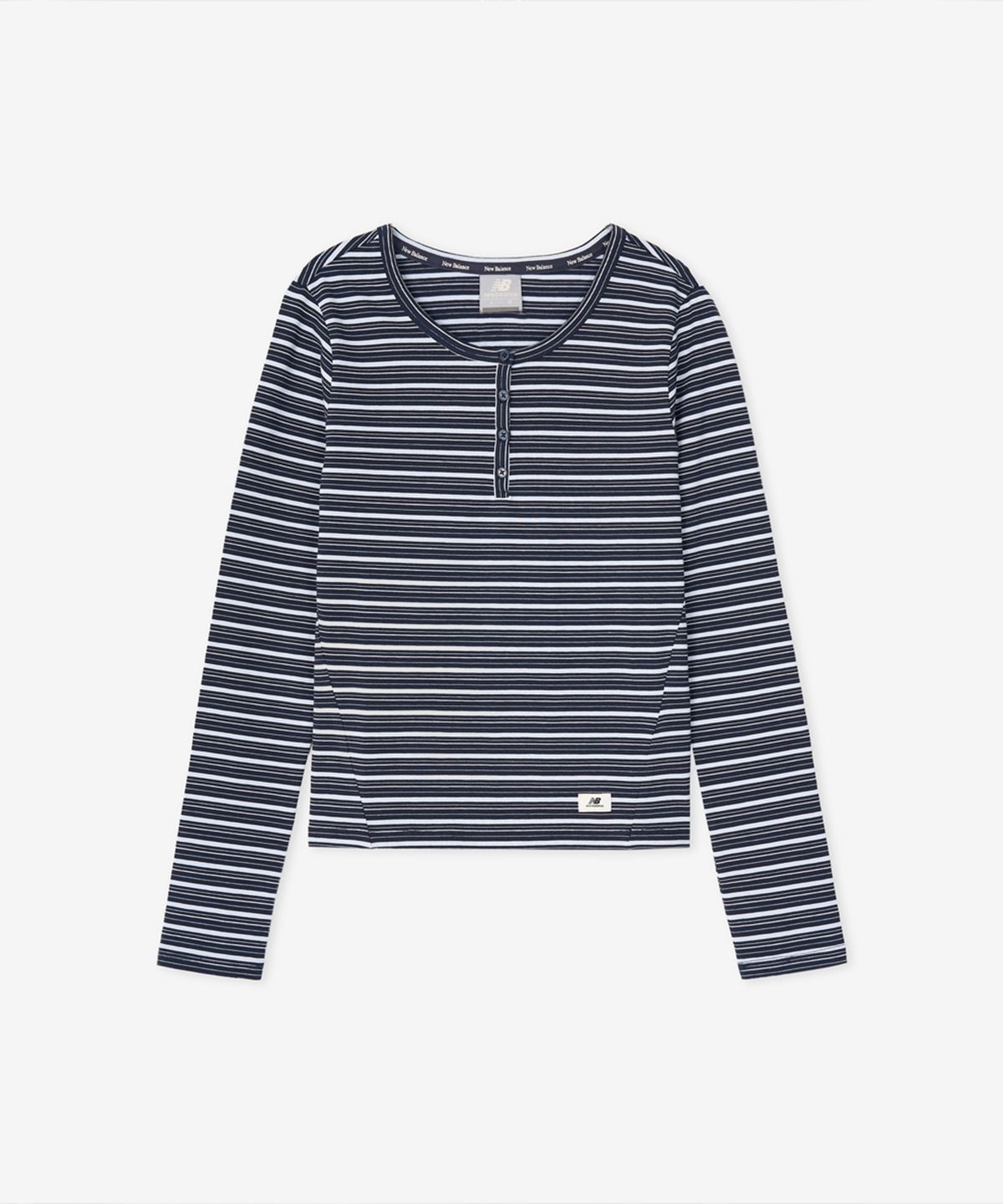 뉴발란스(NEW BALANCE) NBNDG3W112 / WOMEN NB-FLOWY 헨리넥 긴팔티 (NAVY)