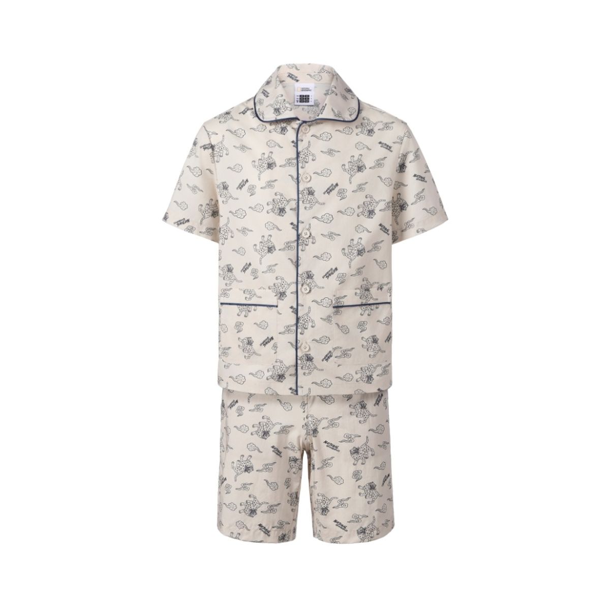 내셔널지오그래픽 키즈(NATIONAL GEOGRAPHIC KIDS) [K-HERITAGE] K262UPB961 키즈 반팔 파자마 SET IVORY