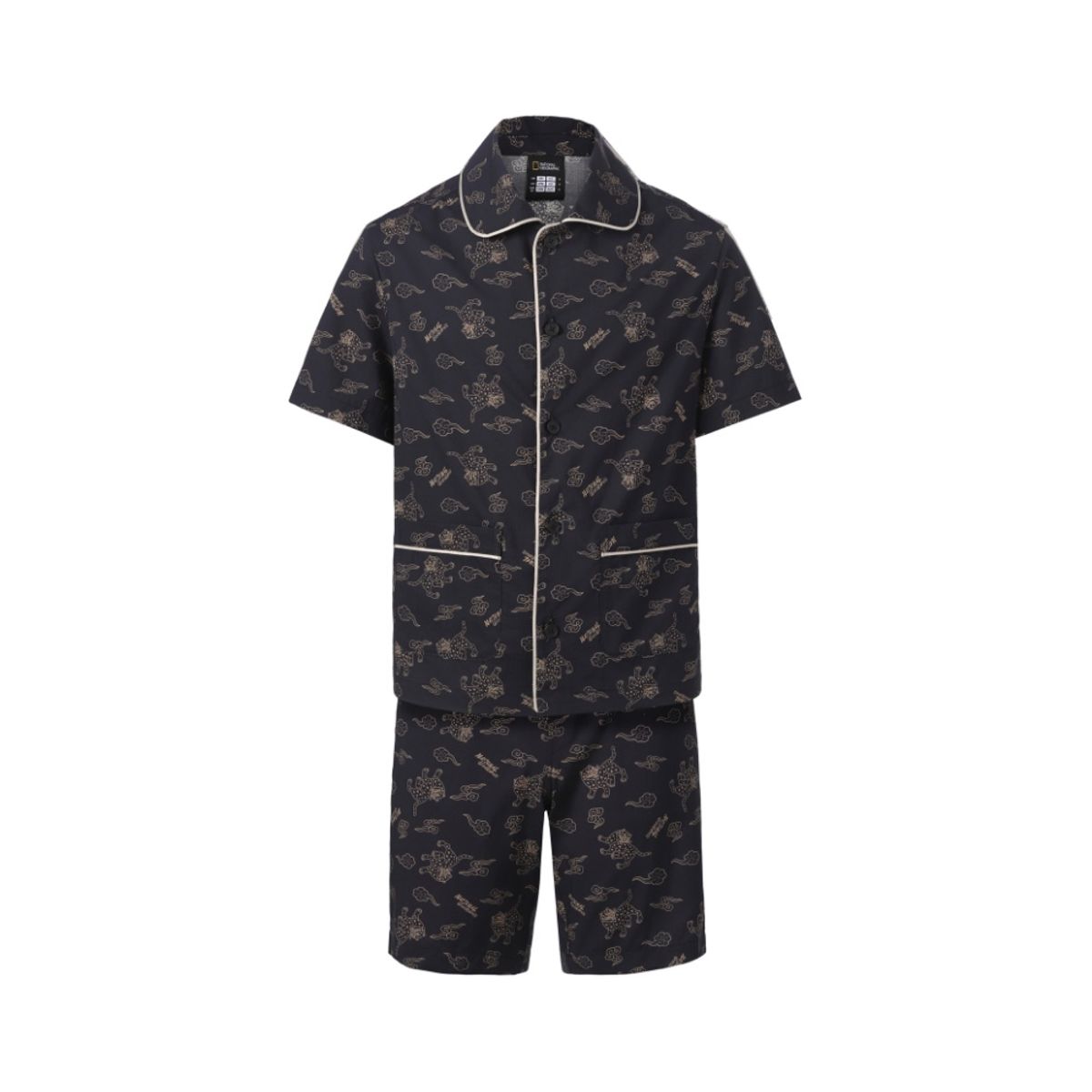 내셔널지오그래픽 키즈(NATIONAL GEOGRAPHIC KIDS) [K-HERITAGE] K262UPB961 키즈 반팔 파자마 SET CARBON BLACK