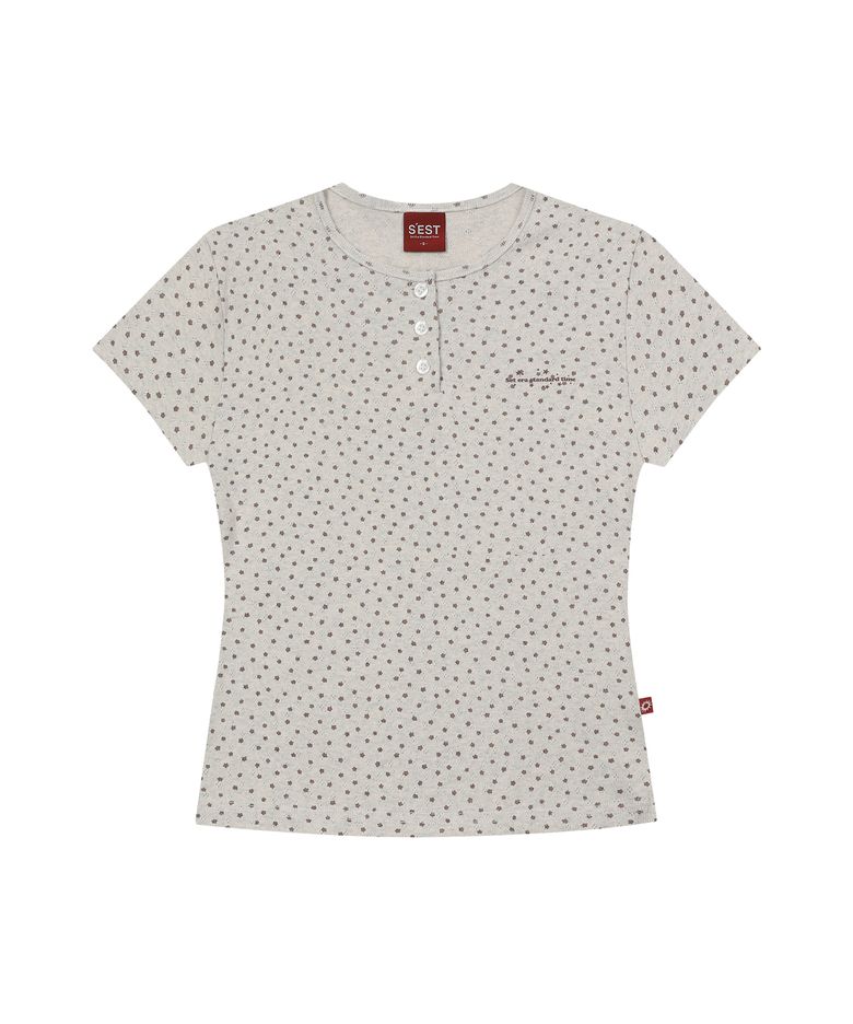Bloom Henley Neck Slim Fit T-shirts Oatmeal