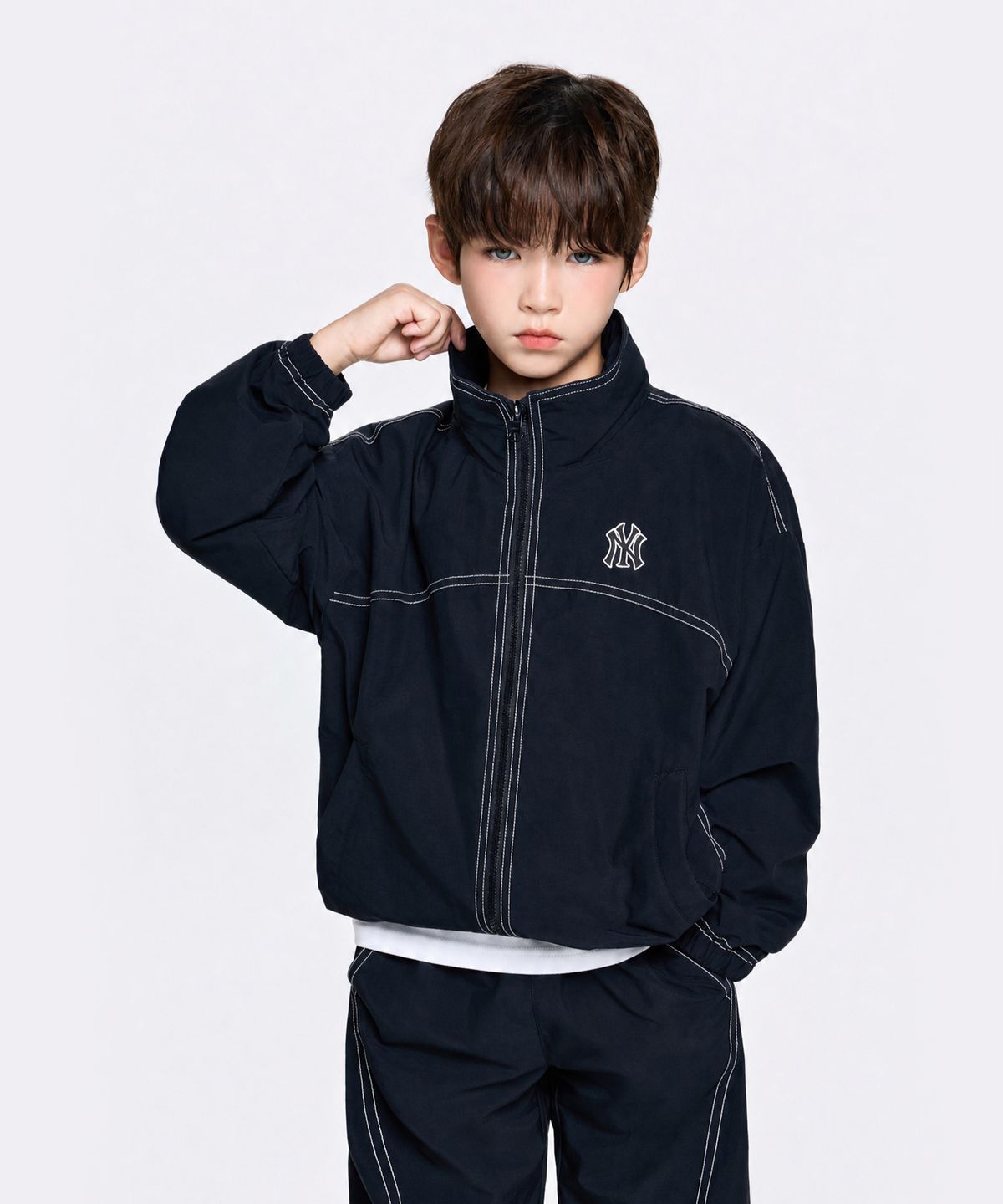 엠엘비 키즈(MLB KIDS) 스포티브 패커블후드 바람막이 NY (Navy)