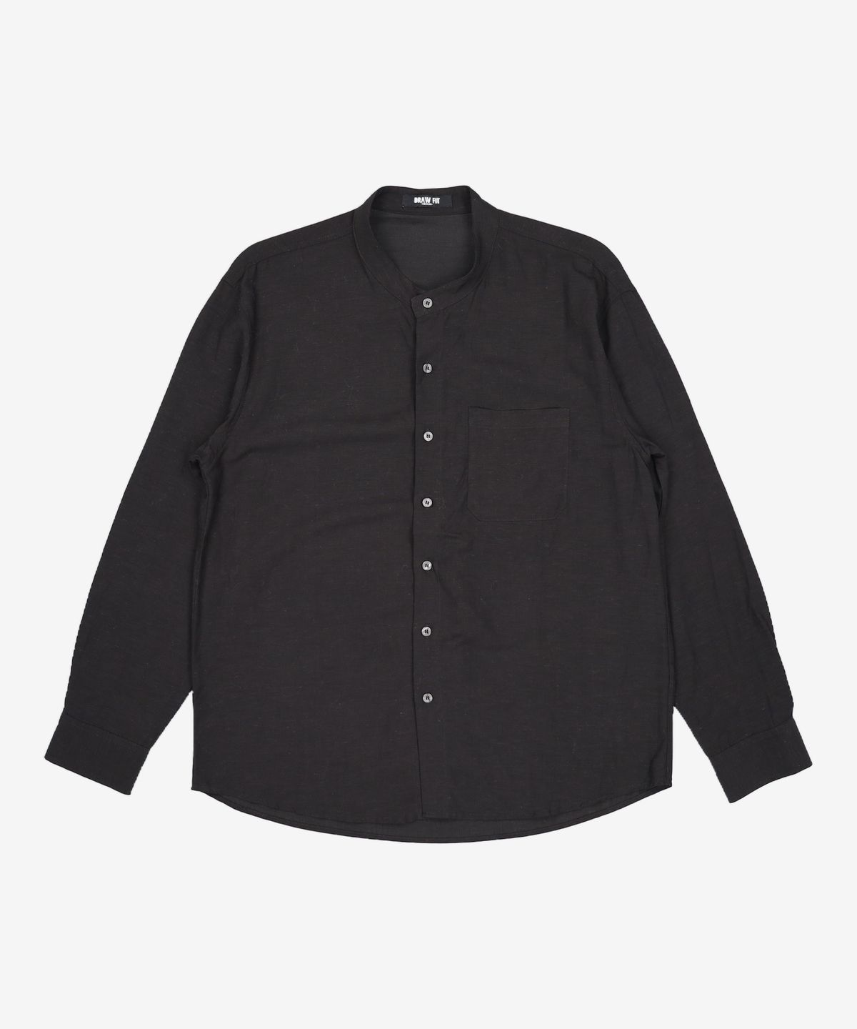 드로우핏(DRAW FIT) STABLE LINEN STAND COLLAR SHIRTS [BLACK] M