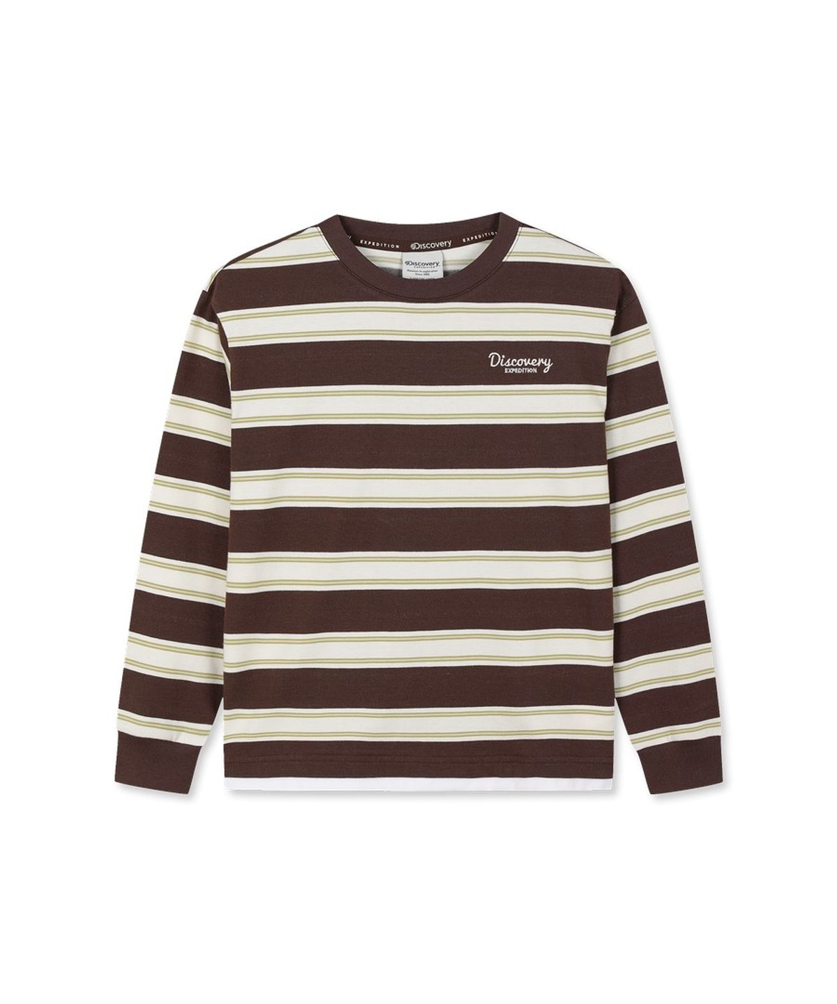 디스커버리 키즈(DISCOVERY KIDS) 키즈 스트라이프 긴팔티 (Brown)