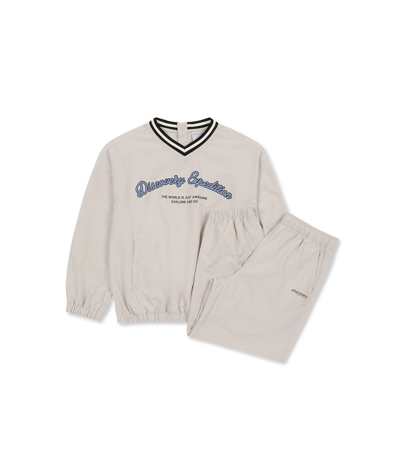 키즈 경량 우븐 맨투맨-팬츠 2SET (D.Skin Beige)
