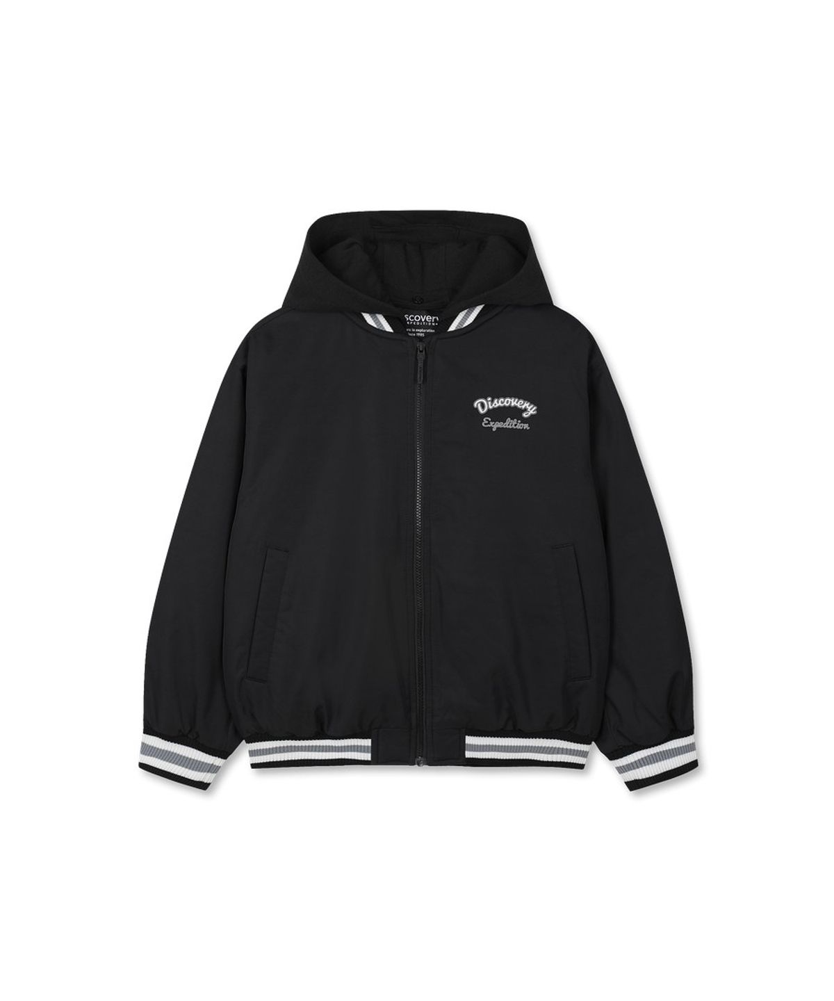디스커버리 키즈(DISCOVERY KIDS) 키즈 후드 탈착 봄버 자켓 (BLACK)
