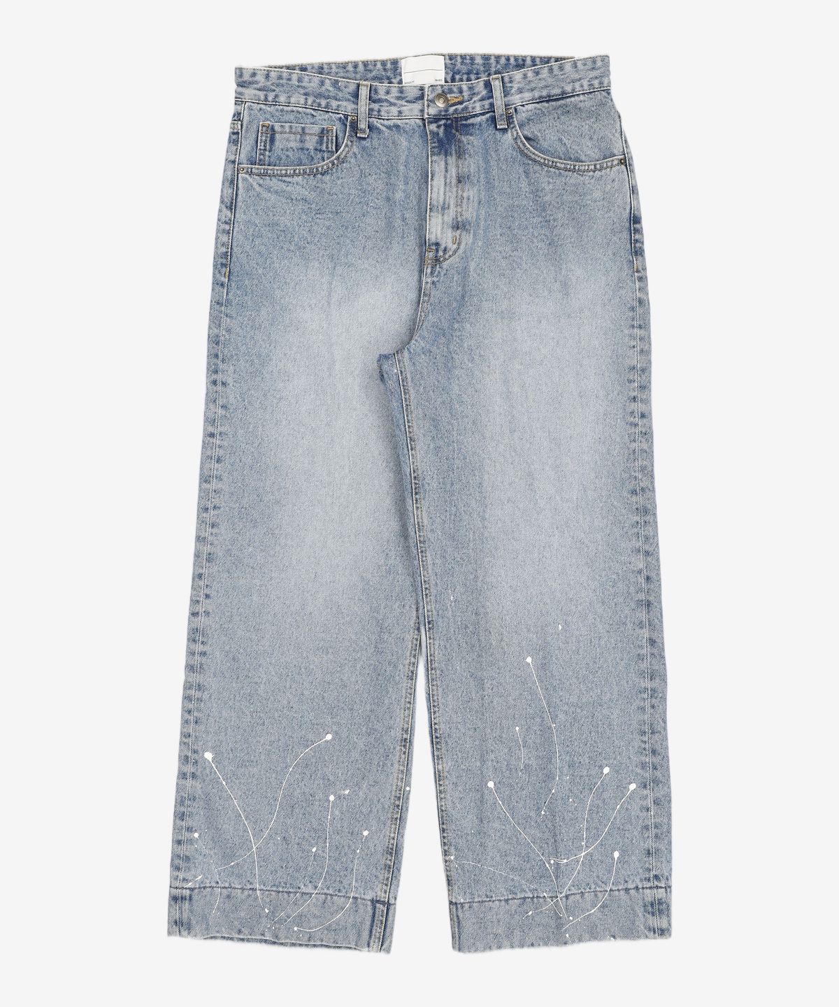 메종미네드(MAISON MINED) PAINTING CROPPED WIDE DENIM BLUE 50