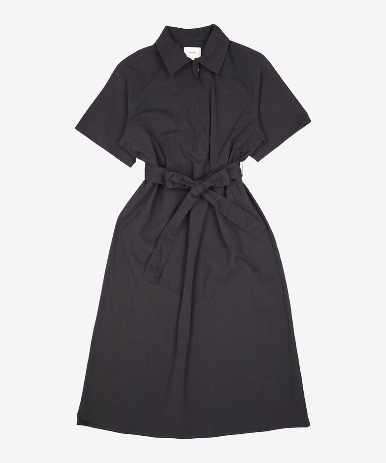 [Comfortable Touch]하프집업 셔츠 롱 원피스 블랙 MDOP042RSBLACK S