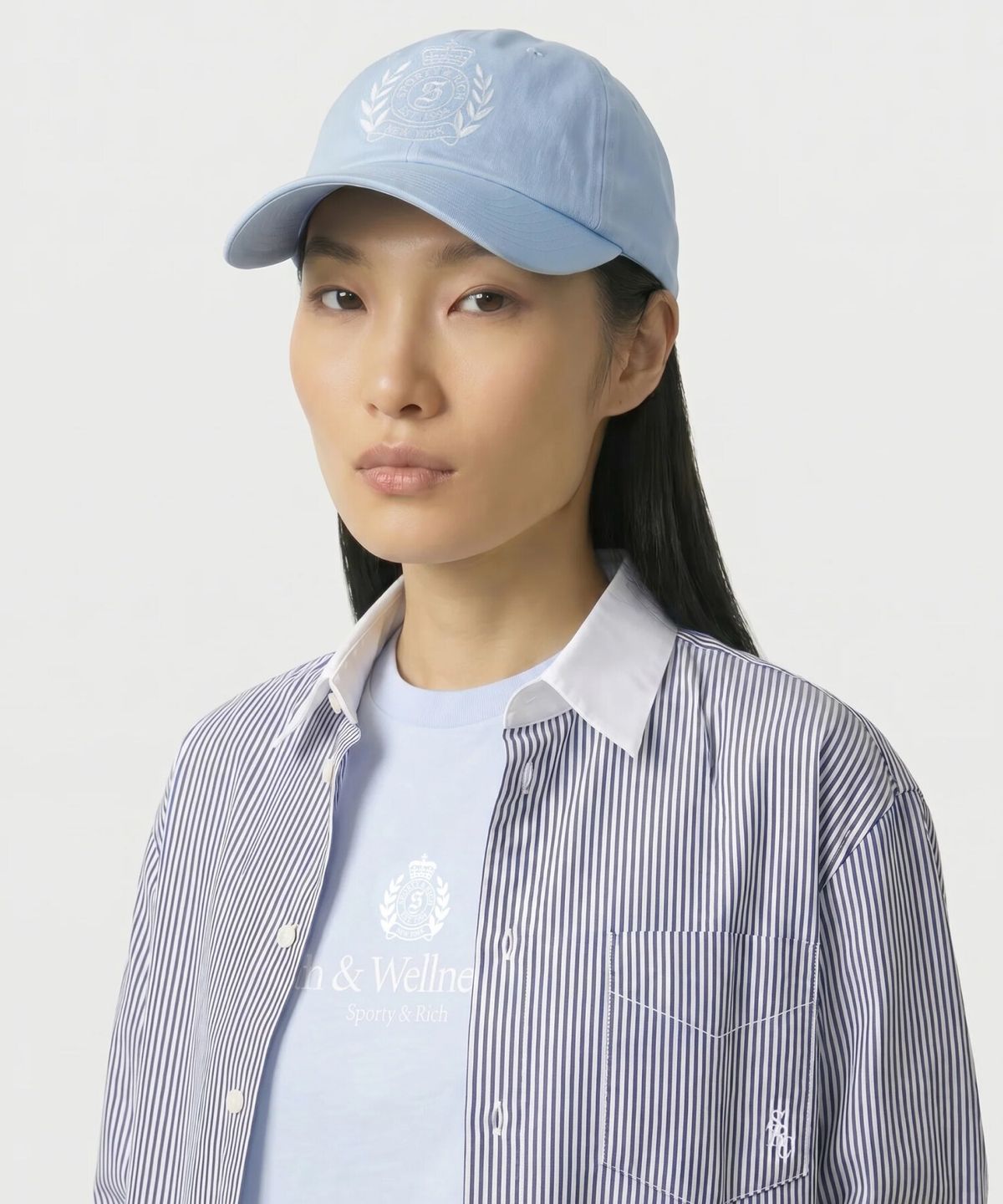 스포티앤리치(SPORTY&RICH) NY 크레스트 캡 - 시엘 R265AOH016