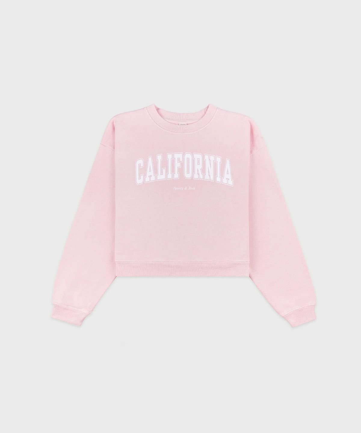 스포티앤리치(SPORTY&RICH) 캘리포니아 크롭 크루넥 - 핑크 R255AWW103