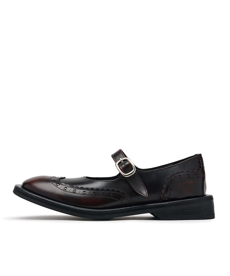 [GROVE X NEGATIVETHREE] Brogue Mary Jane_Rub Off Brown
