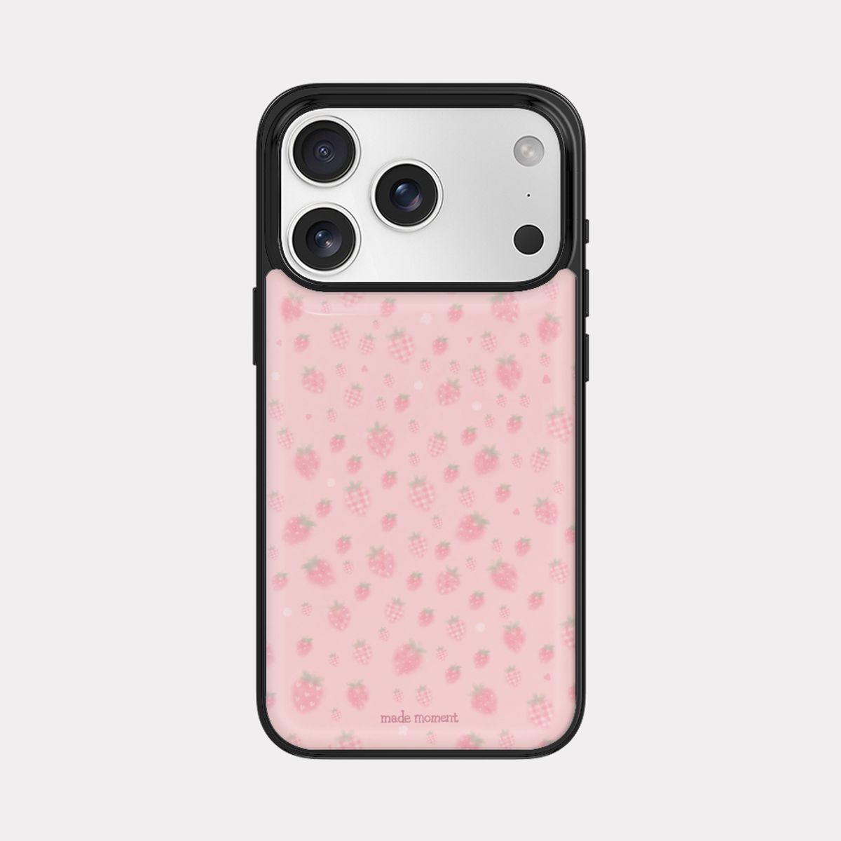 메이드모먼(MADEMOMENT) tiny berry pattern 디자인 [블랙 에폭시 범퍼케이스]