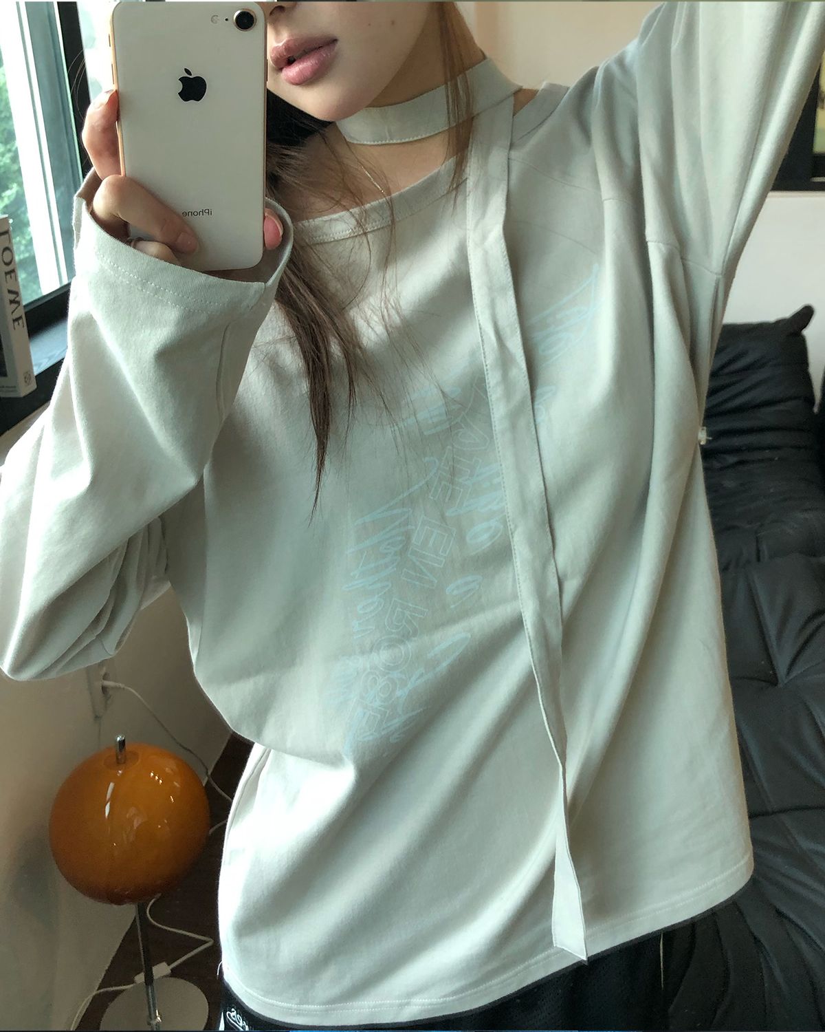 해비즘(HAVISM) LVER OFF SHOULDER L/S TEE(BEIGE)