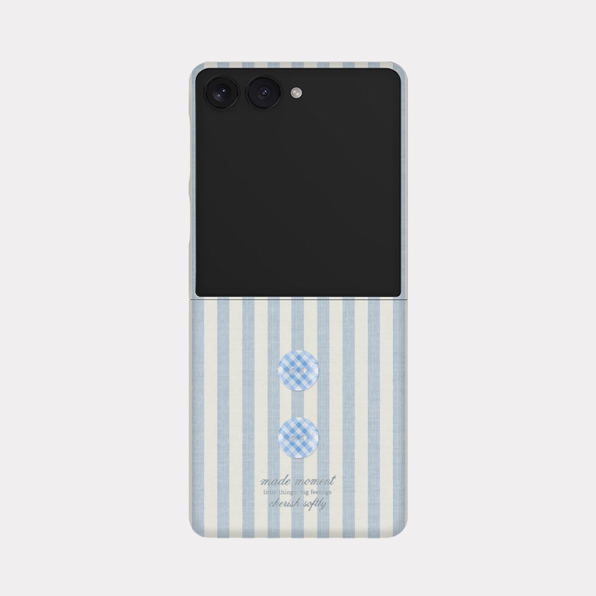메이드모먼(MADEMOMENT) cotton blue 디자인 [파츠+제트플립 하드 폰케이스]