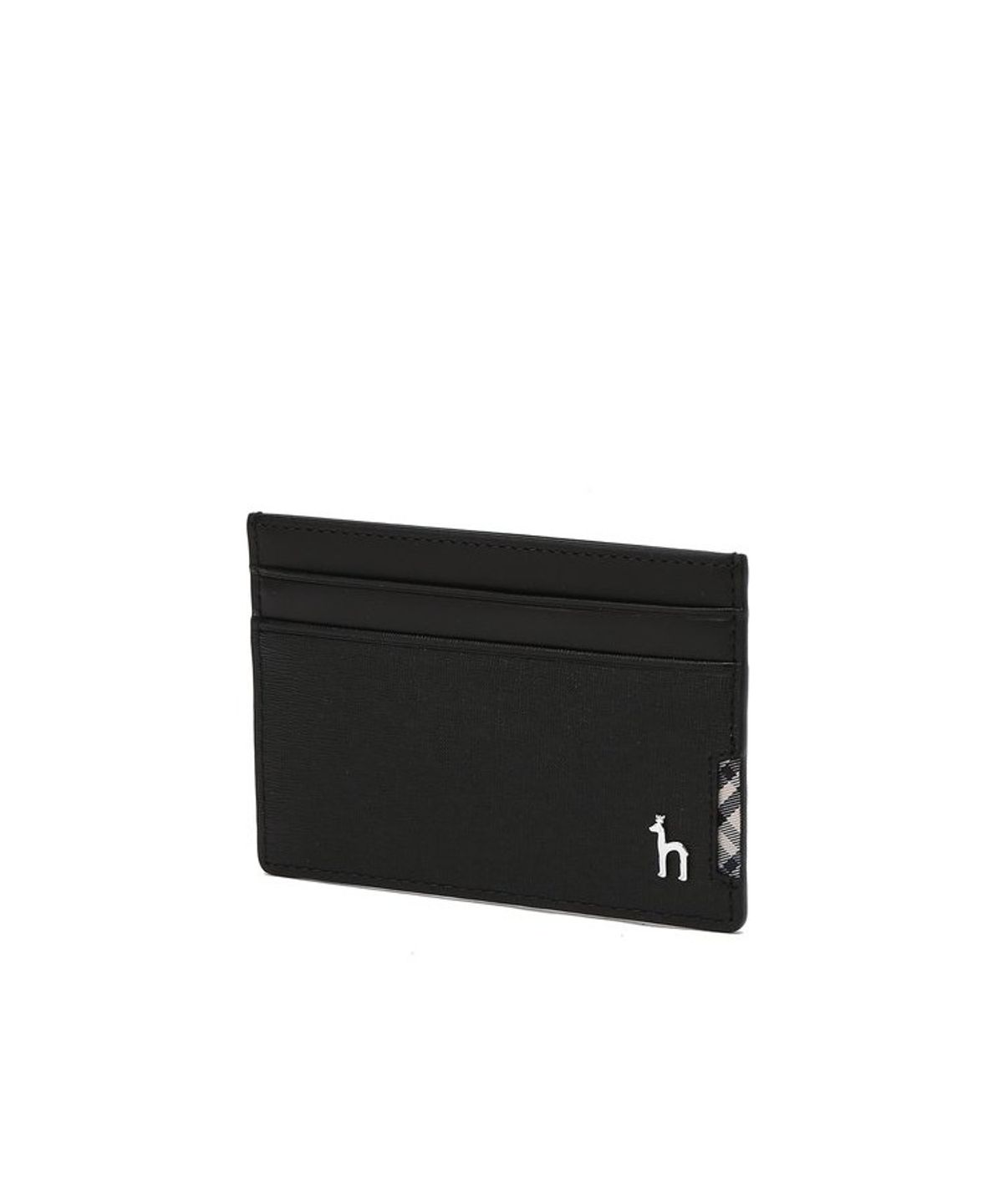 헤지스 맨 액세서리(HAZZYS MEN ACC) 블랙 체크장식 소가죽 카드홀더 HJHO6F286BK