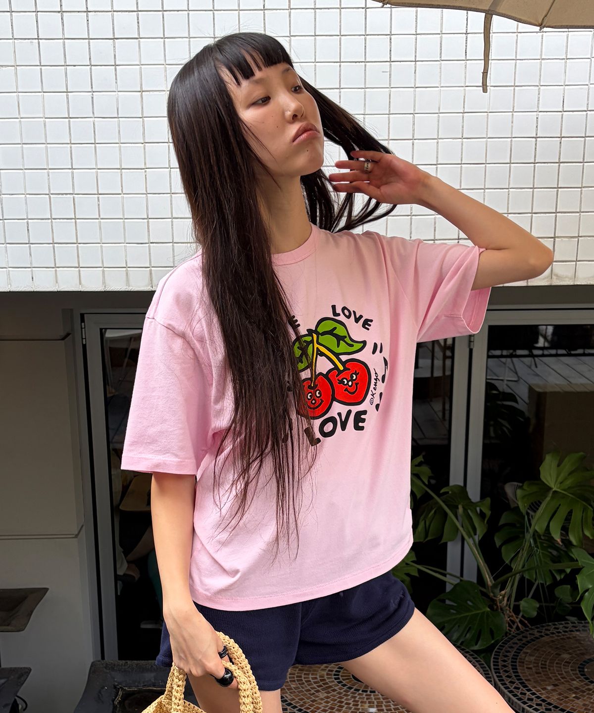 겐조(KENZO) 여성 CVD 갓츠 겐조 러브스 루즈 티셔츠_K266AWTC04PKX