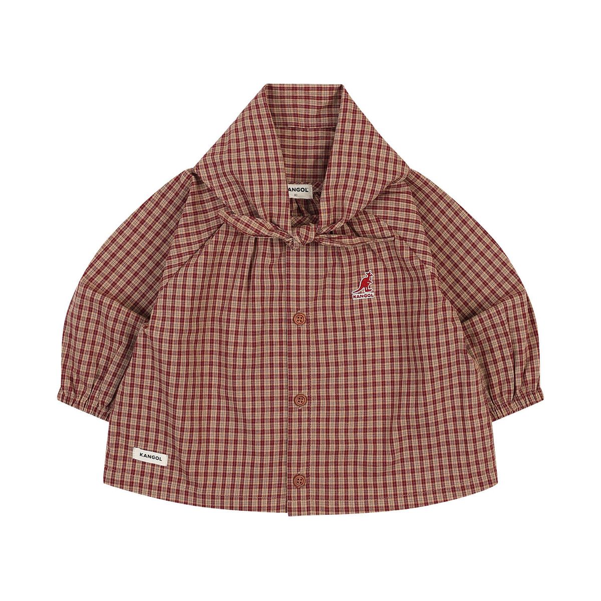 캉골키즈(KANGOL KIDS) [베이비] 체크 셔츠&스카프 세트 SC 0D15 버건디