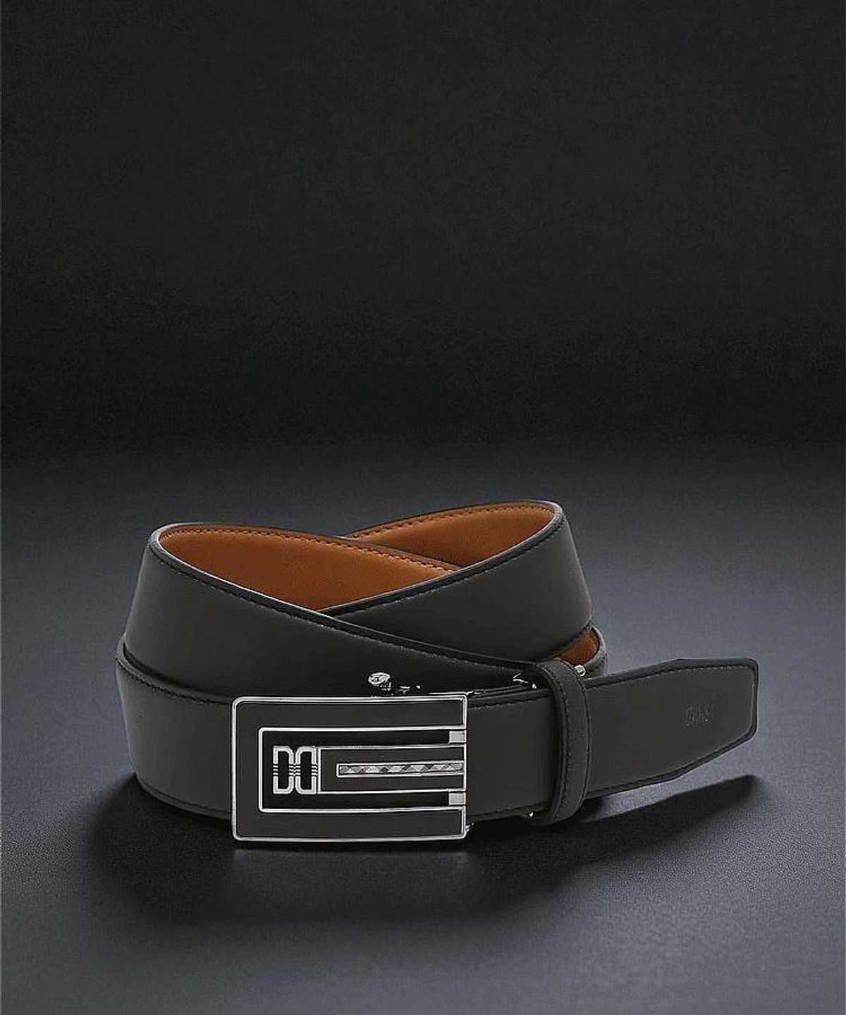 닥스 남성 액세서리(DAKS MEN'S ACCESSORIES) (PREMIUM DOLCE)블랙 프리미엄 유럽 수입가죽 체크라인 자동벨트 DBBE6F832BK