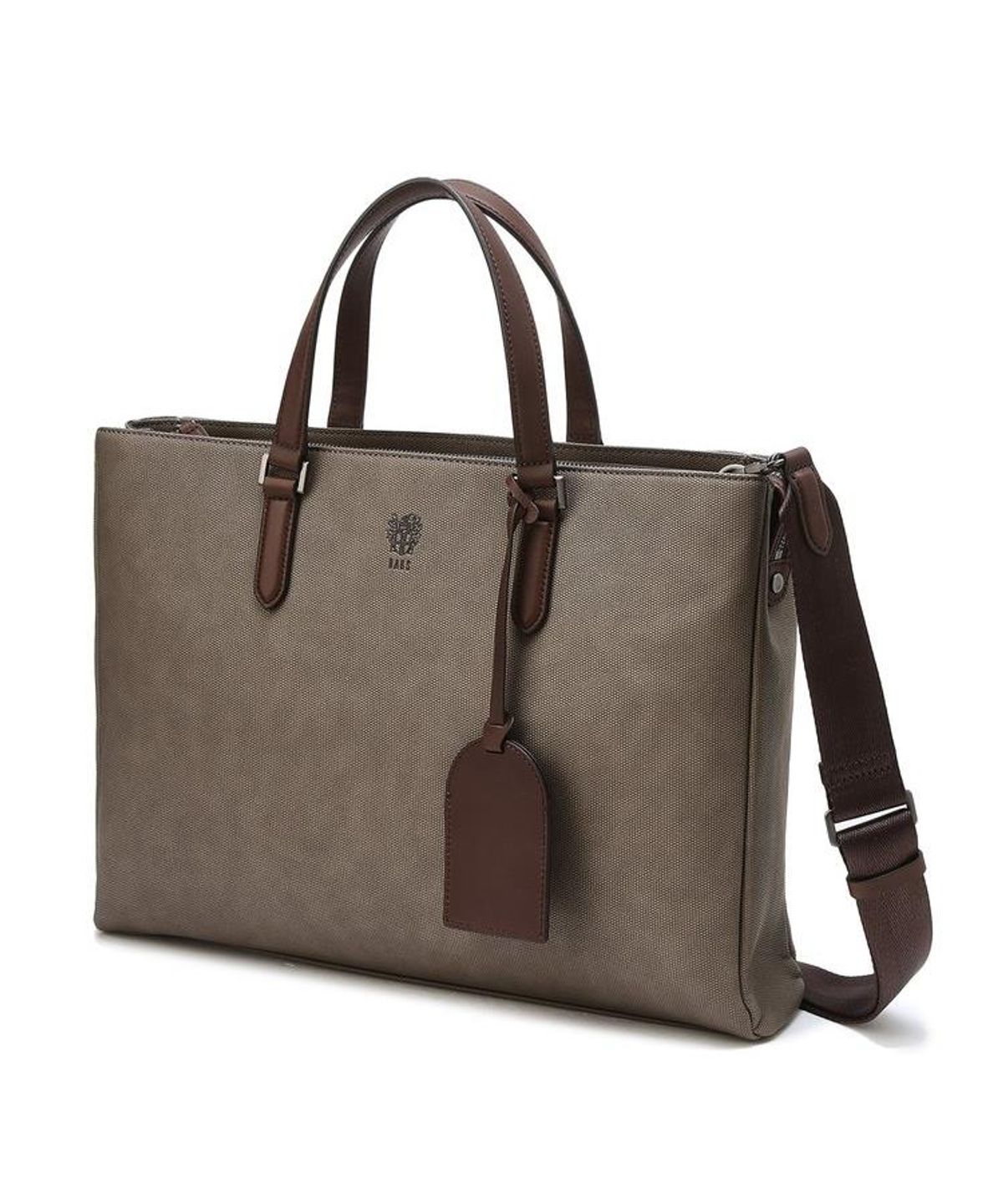 닥스 남성 액세서리(DAKS MEN'S ACCESSORIES) 베이지 투톤 캔버스 서류가방 DBBA6F083I3