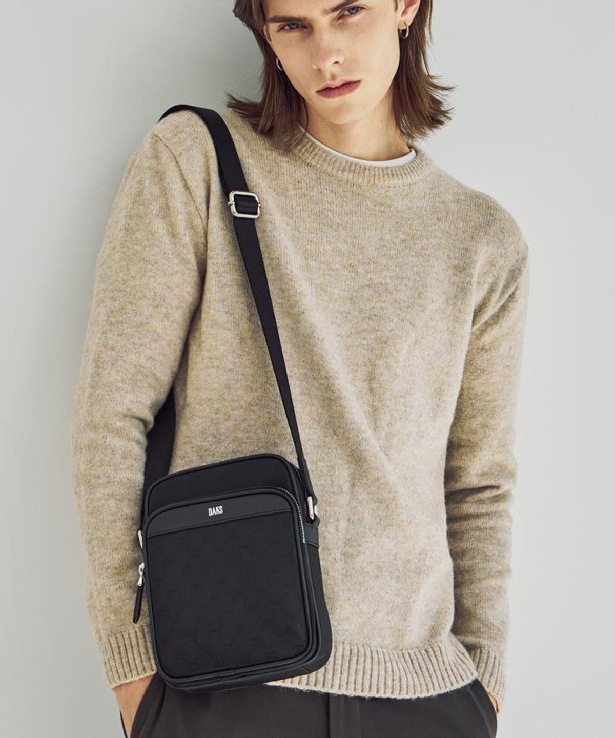 닥스 남성 액세서리(DAKS MEN'S ACCESSORIES) 블랙 DD패턴 포켓 DBBA6FE45BK