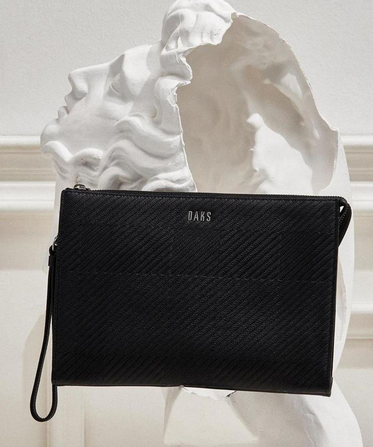 닥스 남성 액세서리(DAKS MEN'S ACCESSORIES) 블랙 하우스 체크 소가죽 DBBA6F306BK
