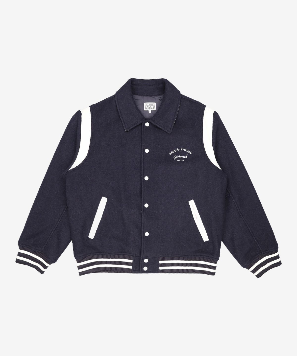 마리떼 프랑소와 저버(MARITHÉ + FRANҪOIS GIRBAUD) WOOL BLENDED VARSITY JACKET dark navy L