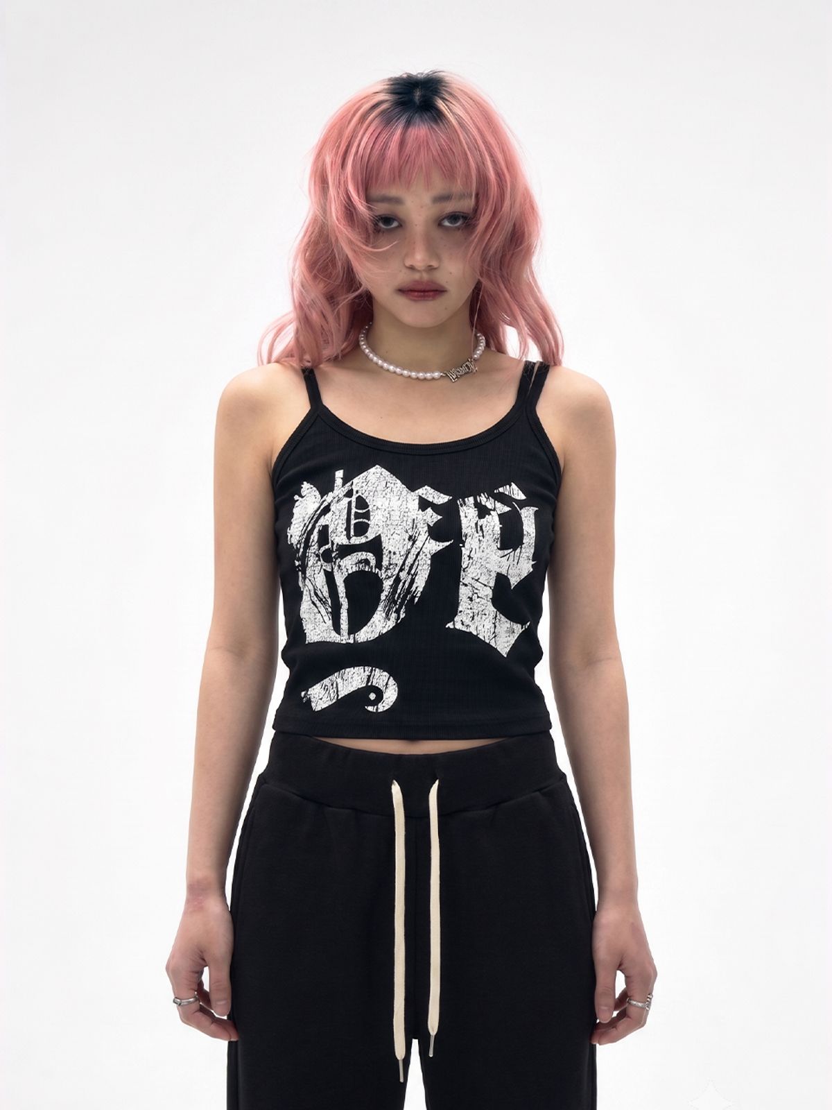 와이이이엘(YEEL) DOUBLE STRAP TANK TOP BLACK