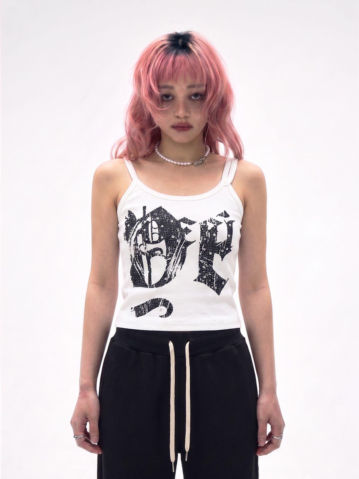 와이이이엘(YEEL) DOUBLE STRAP TANK TOP WHITE
