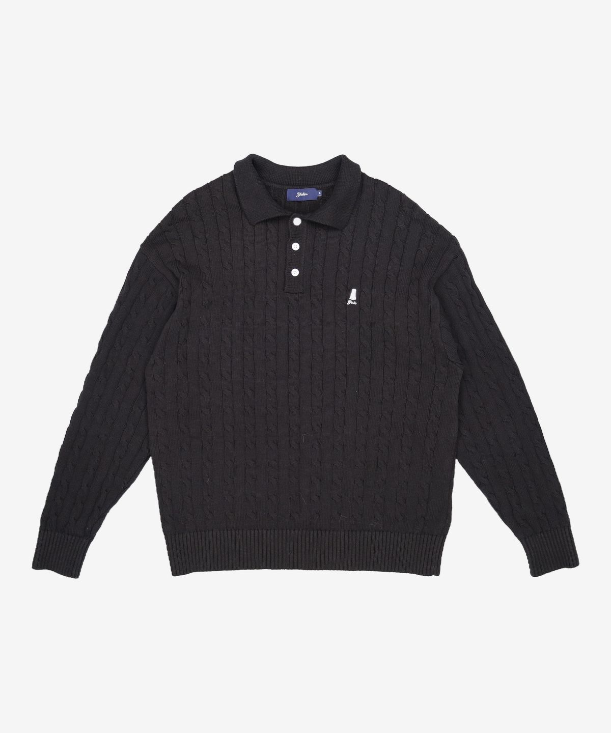 예일(YALE) [100% COTTON] HERITAGE DAN CABLE PK KNIT BLACK L