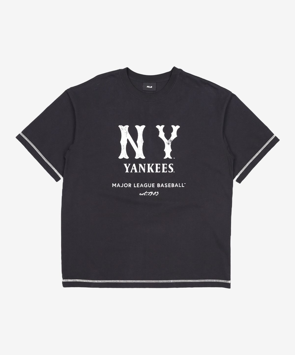 엠엘비(MLB) 베이직 쿠퍼스 로고 메가 오버핏 기능성 반팔 티셔츠 NY (Black) M